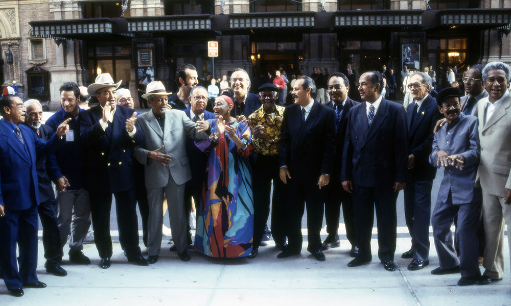 Buena Vista Social Club Outside Carnegie Hall in NYC. Photo by Ebet Roberts.